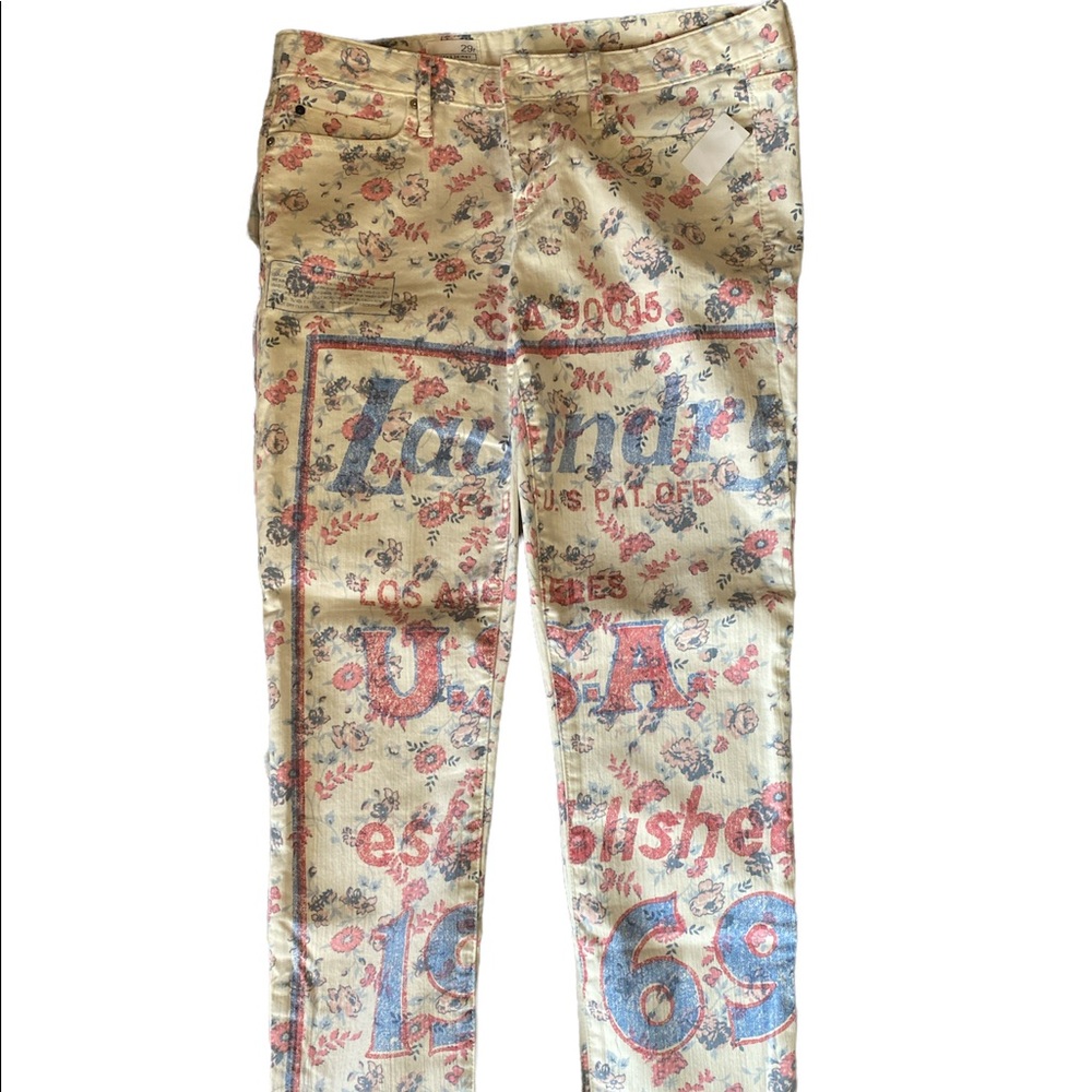 Gap skinny jeans with flower pattern
